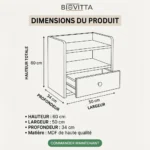 Table de chevet moderne en mdf nero – Image 2